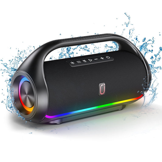 SplashBeats D20 – Bluetooth Speakers, Waterproof with DJ Lights & Deep Subwoofer